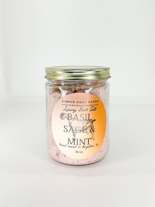 Basil Sage and Mint - Luxury Bath Salt