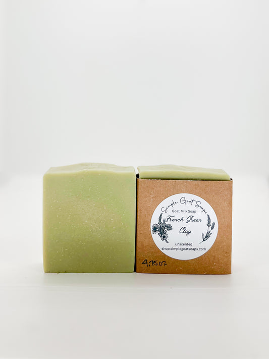 French Green Clay - unscented - goat milk soap