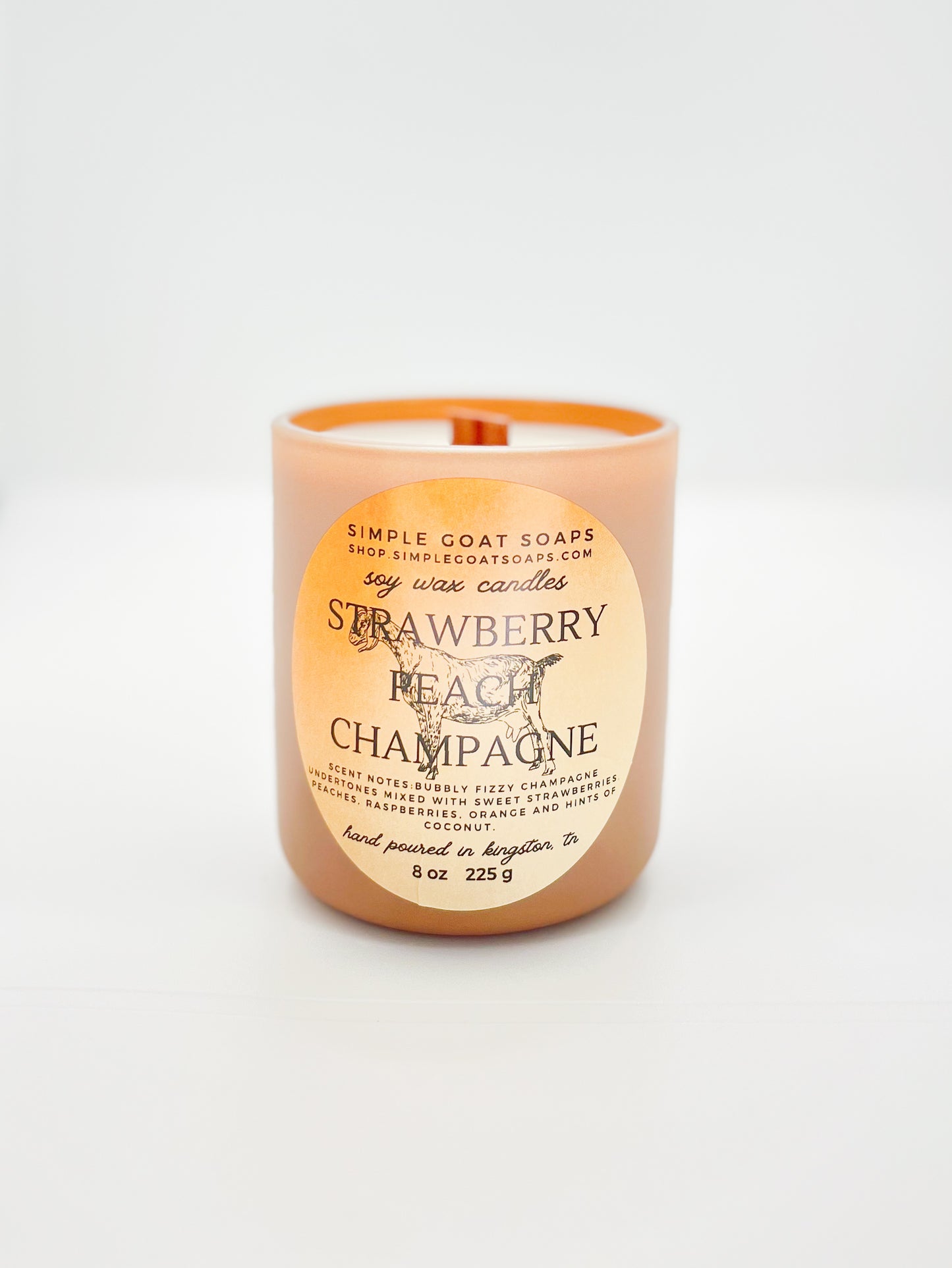 Strawberry Peach Champagne- soy wax candle